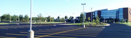 Saint Clare's Hospital fresh paved parking lot