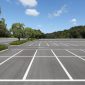 parking lot with fresh marked white lines