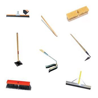 multiple brushes and squeegees