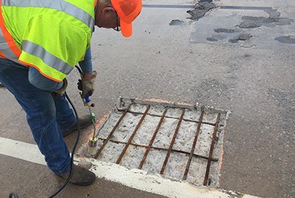 road patching in progress